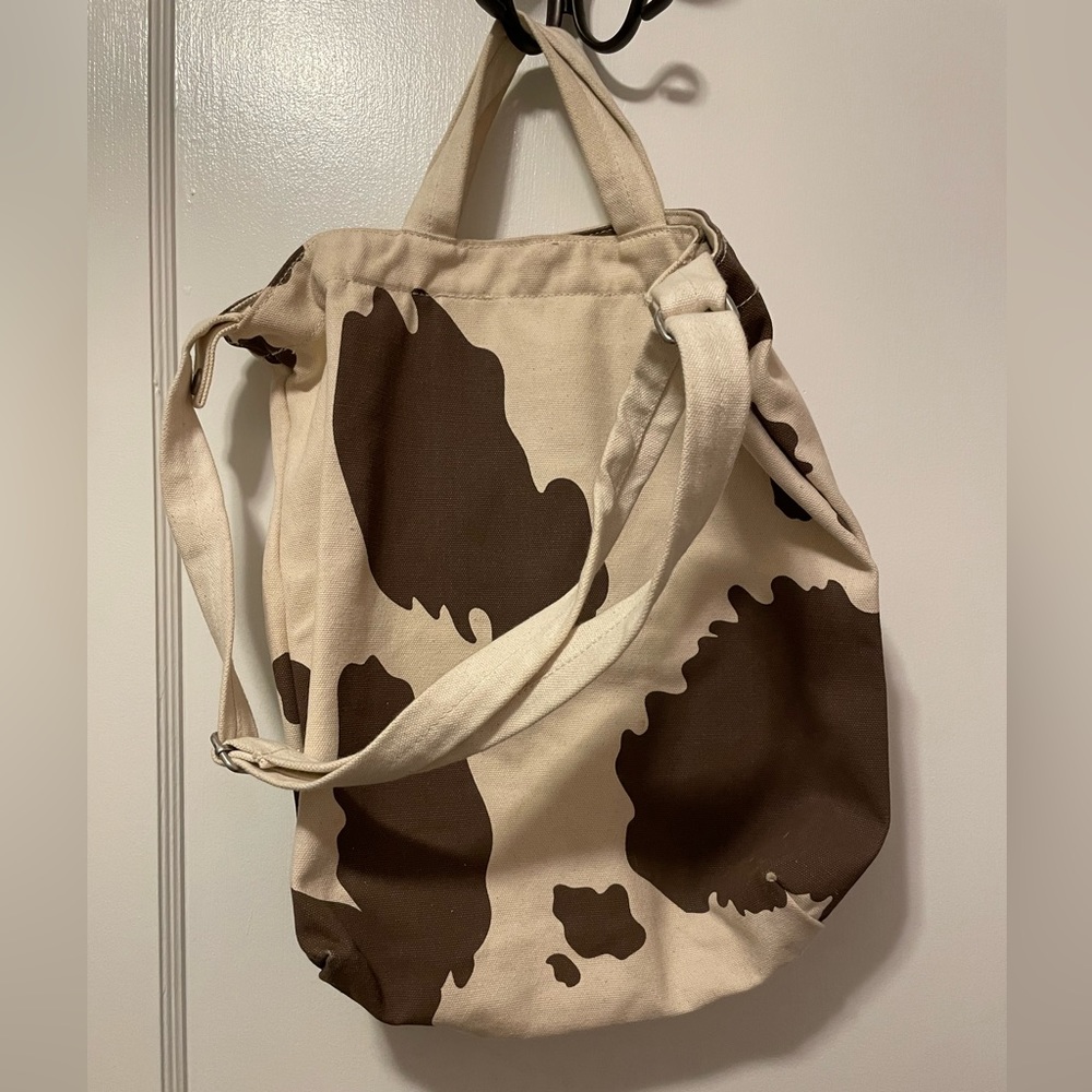 Cow print baggu bag